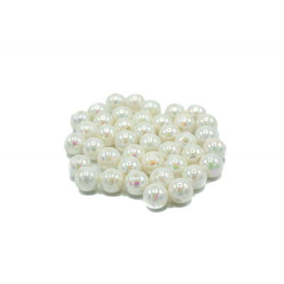 Koraliki plastikowe opalizujące perłowe 8mm 80 sztuk